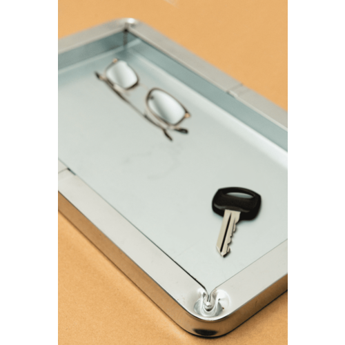 Vassoio Rettangolare 40x25 cm Cromato Svuota Tasche