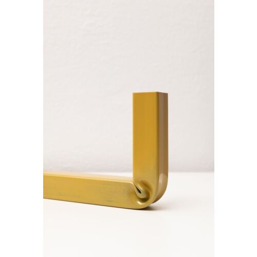 Lumier Porta Candele in Metallo Curvato Colore Senape 17x10cm