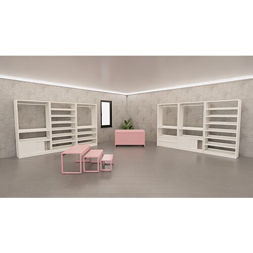 Mobile appendiabiti con cassetti e fianchi chiusi in acciaio verniciato nero ghisa