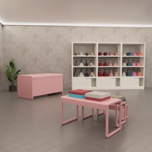 Mobile appendiabiti con ripiani e fianchi chiusi in acciaio verniciato nero ghisa