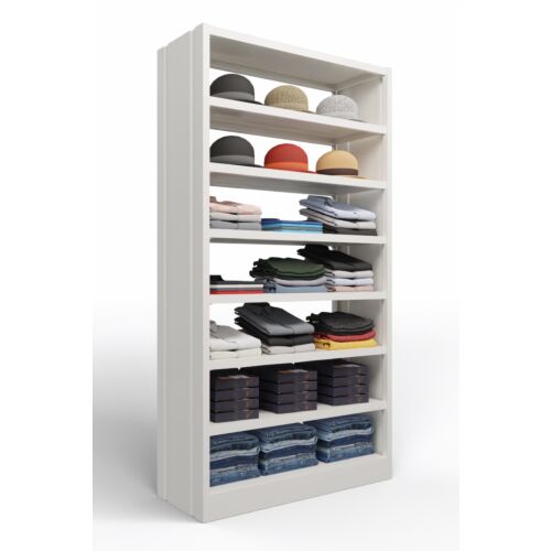 Modulo libreria in metallo verniciato bianco con fianchi chiusi