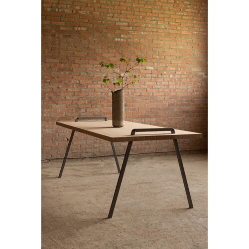 design table in raw steel  for stores, hotel and luxury villas