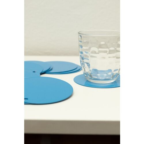 Set 10 Sottobicchieri in Metallo Verniciato Colore Blu