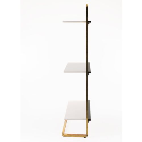 Espositore modulabile da parete di design con struttura in ottone cm. 93,5x44x200h