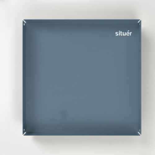 Vassoio in Metallo Verniciato di Design colore Blu 20x20 cm