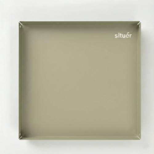 Vassoio Quadrato Verniciato di Design colore Grigio 20x20 cm