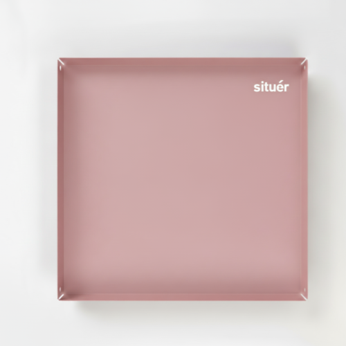 Vassoio Metallico Quadrato di Design colore Rosa 20x20 cm