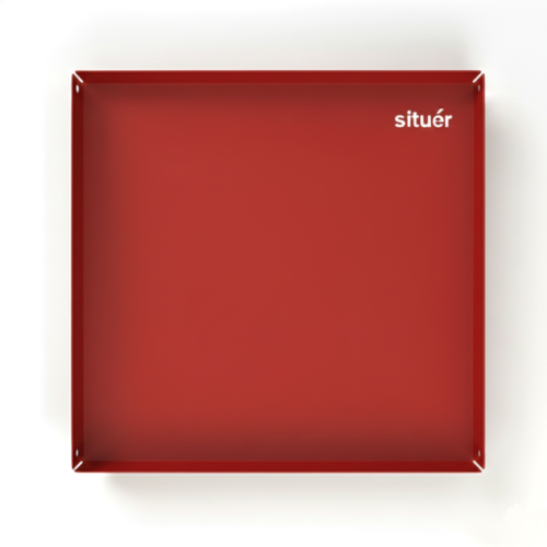 Vassoio Ferro Quadrato di Design colore Rosso 20x20 cm