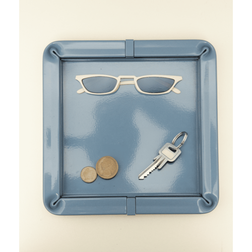 Vassoio Metallo Quadrato di Design colore Blu 25x25 cm