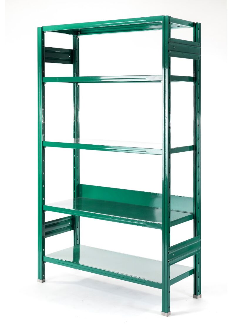 design bookcase in green colour for shops and offices