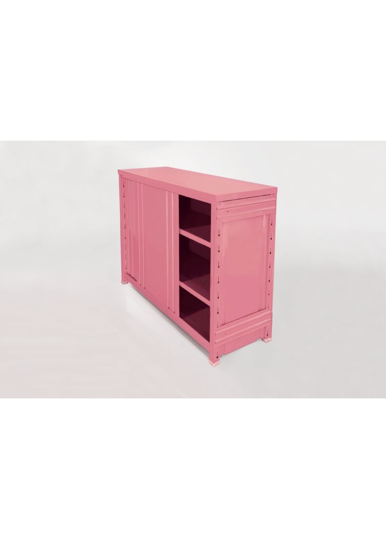 Sideboard in metallo verniciato rosa