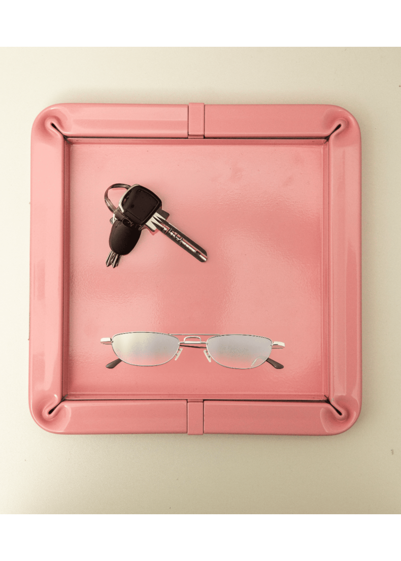 Svuota tasche di Ferro 25x25 cm Verniciato Rosa