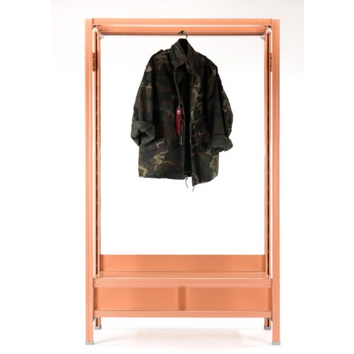 coat hanger with lower drawers in pink color