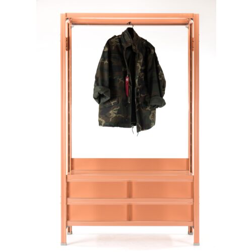 modern pink color coat hanger with drawers