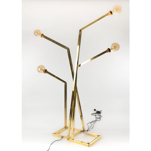 Lampada di design con struttura in ottone per showroom cm. 60x40x205h
