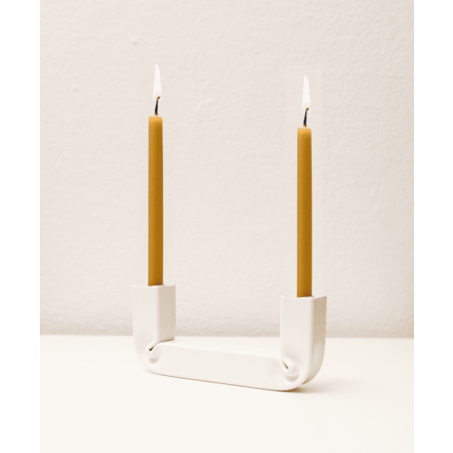 Lumier Porta Candele in Metallo Curvato Rosso 17x10cm