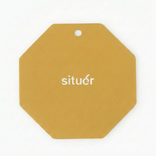 Set 6 Sottobicchieri Ottagonali in Metallo Verniciato Colore Senape