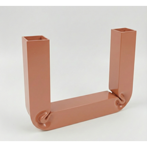 Portacandele Lumier in Metallo Verniciato Colore Rosa Cipria 17x12 cm