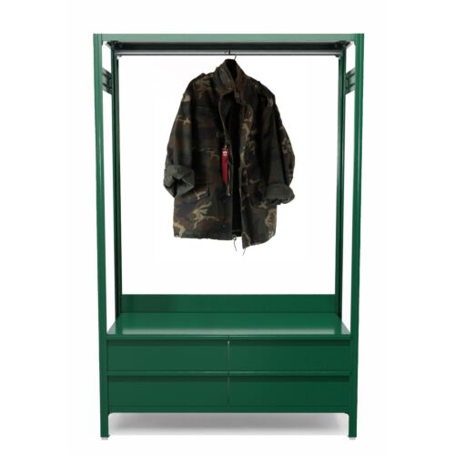 mobile appendiabiti con cassetti inferiori colore RAL 6005