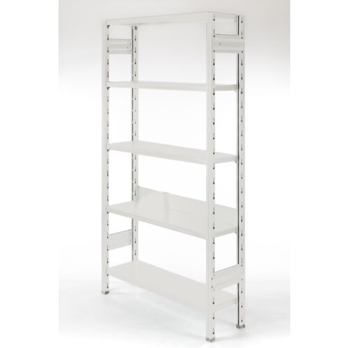 bookcase in metal varnished in white ideal for shops, showroom, living room, hotel 