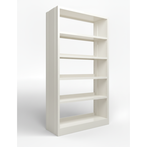 Modulo libreria in metallo verniciato bianco con fianchi chiusi