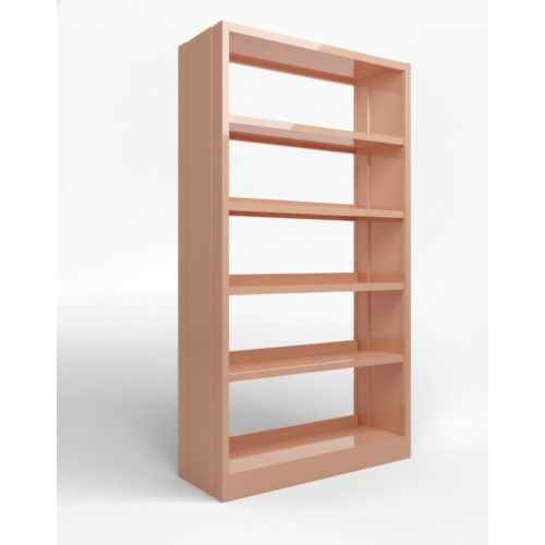 Modulo libreria in metallo verniciato color cipria con fianchi chiusi