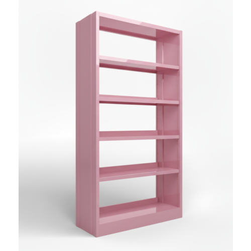  Bookcase module in RAL 3015 pink painted metal with closed sides