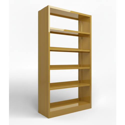 Modulo libreria in metallo verniciato senape RAL 1024 con fianchi chiusi