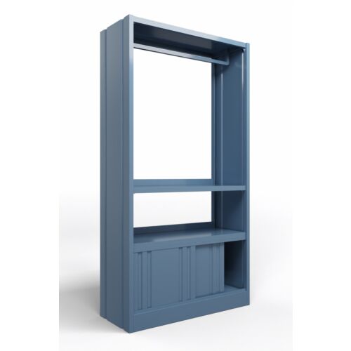 Mobile appendiabiti con fianchi chiusi e ante scorrevoli in acciaio verniciato colore RAL 5014