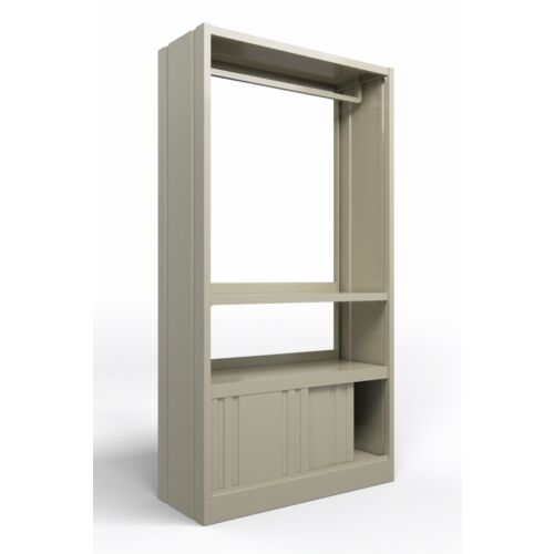 Mobile appendiabiti con fianchi chiusi e ante scorrevoli in acciaio verniciato RAL 7032