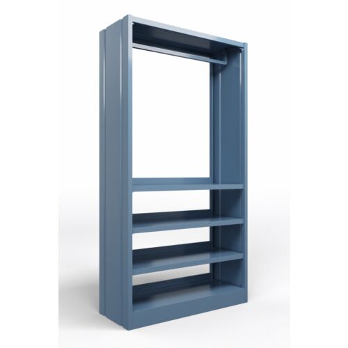 Mobile appendiabiti con ripiani e fianchi chiusi in acciaio verniciato RAL 5014