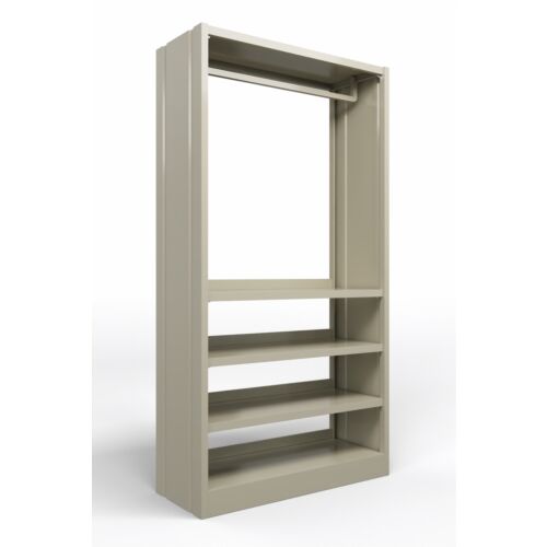 Mobile appendiabiti con ripiani e fianchi chiusi in acciaio verniciato RAL 7032