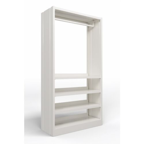 Mobile appendiabiti con ripiani e fianchi chiusi in acciaio verniciato bianco