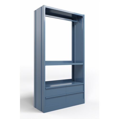 Mobile appendiabiti con cassetti e fianchi chiusi in acciaio verniciato RAL 5014