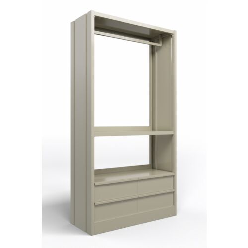 Mobile appendiabiti con cassetti e fianchi chiusi in acciaio verniciato RAL 7032