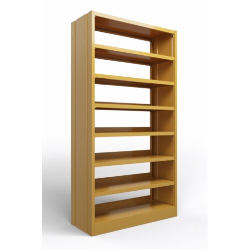 Modulo libreria in metallo verniciato senape RAL 1024 con fianchi chiusi
