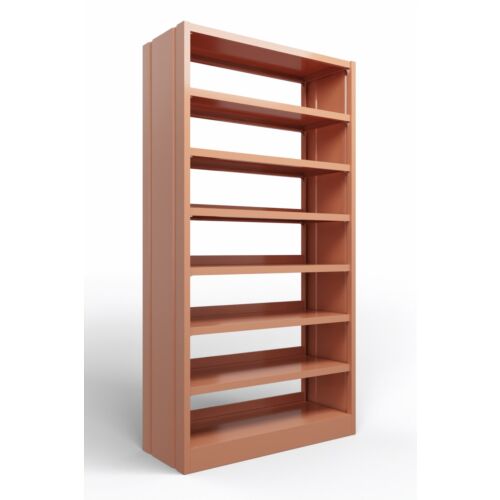 Modulo libreria in metallo verniciato color cipria con fianchi chiusi