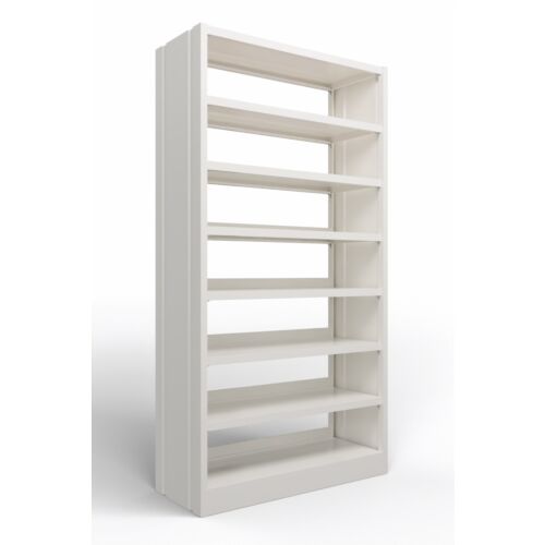 Modulo libreria in metallo verniciato bianco con fianchi chiusi