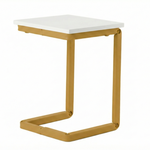 Sgabello FLEX in acciaio verniciato senape e piano in legno 