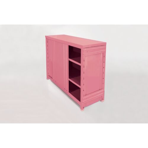Sideboard in metallo verniciato rosa