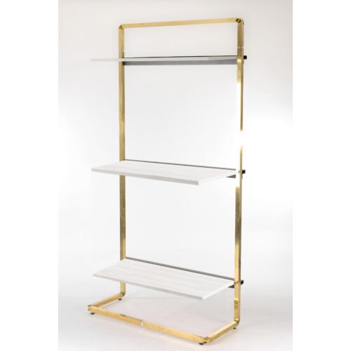 Espositore modulabile da parete di design con struttura in ottone cm. 93,5x44x200h