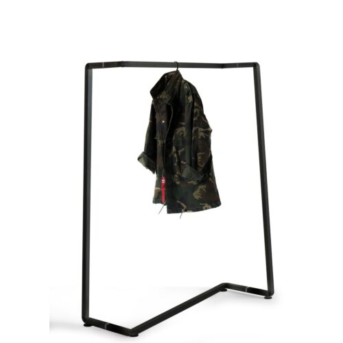 stender rack in black color for fashion showroom and luxury stores 