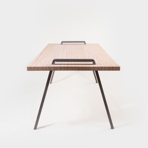 design table in raw steel  for stores, hotel and luxury villas