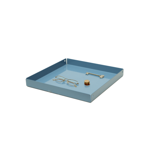 Vassoio in Metallo Verniciato di Design colore Blu 20x20 cm