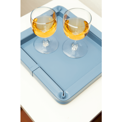 Vassoio Metallo Quadrato di Design colore Blu 25x25 cm