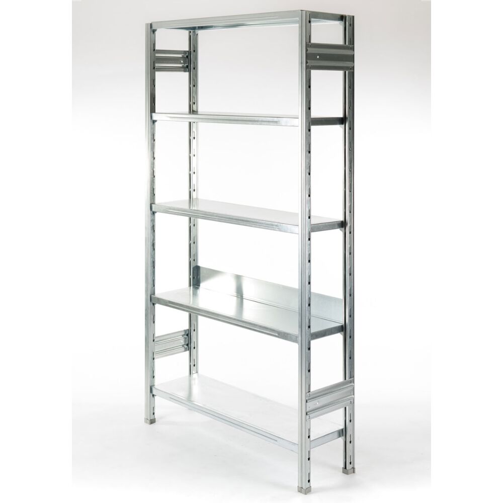 スチールラック・メタルラック vintageDULTON GALVANIZED SHELF DOUBLE Metal shelving in galvanized steel | situér milano