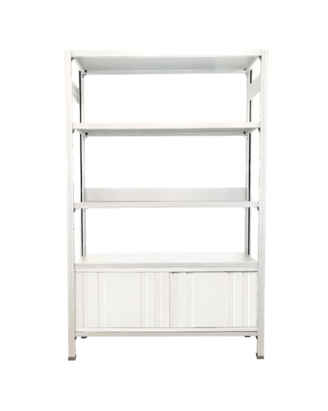 espositore con ante scorrevoli colore bianco