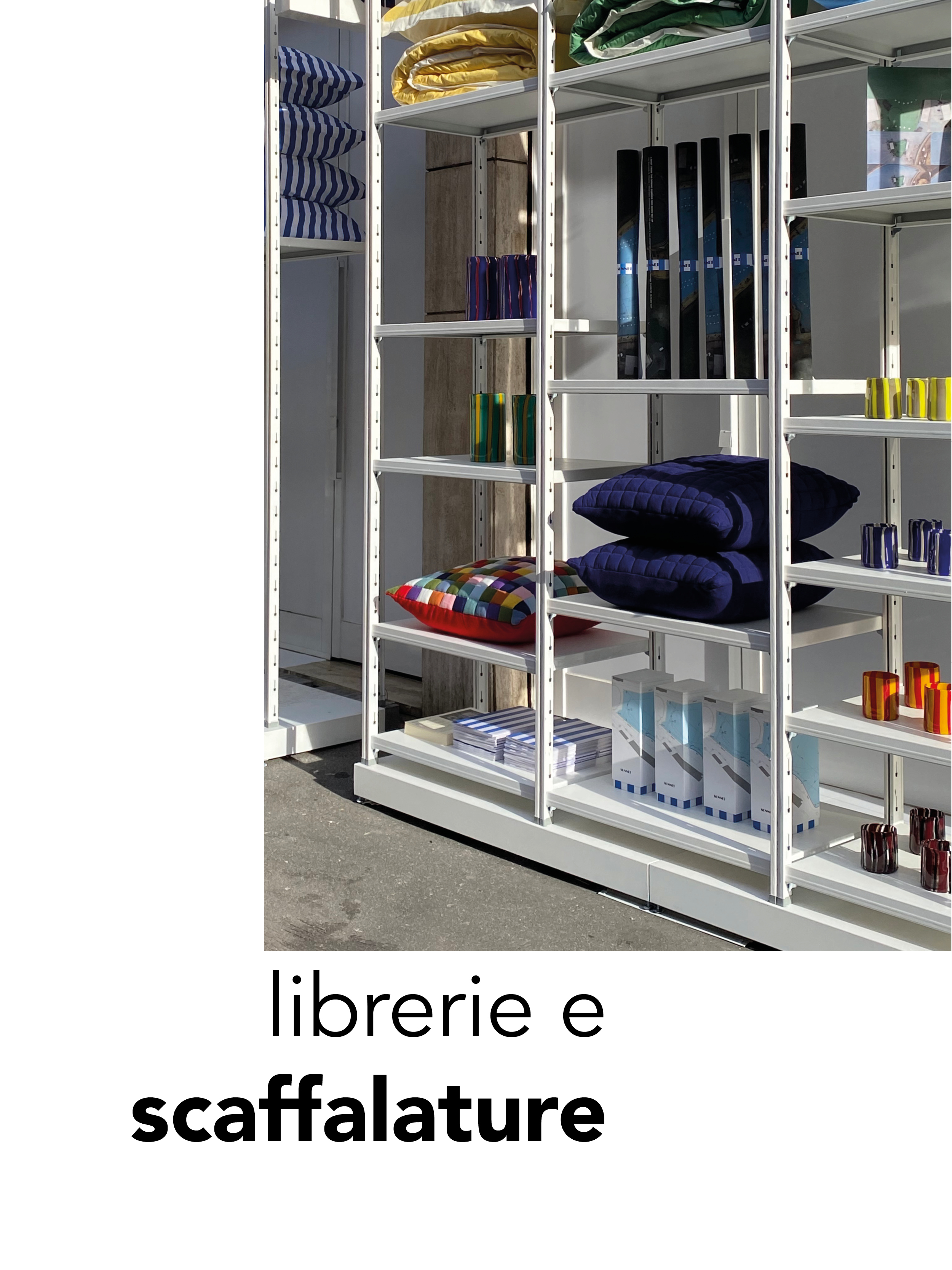 metal shelving for exhibition and showroom 