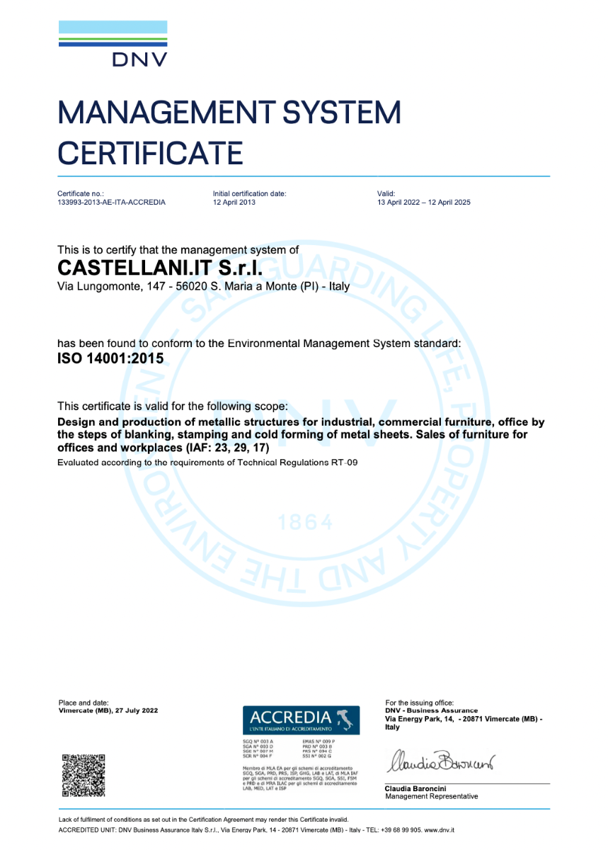 Certificato ISO 14001